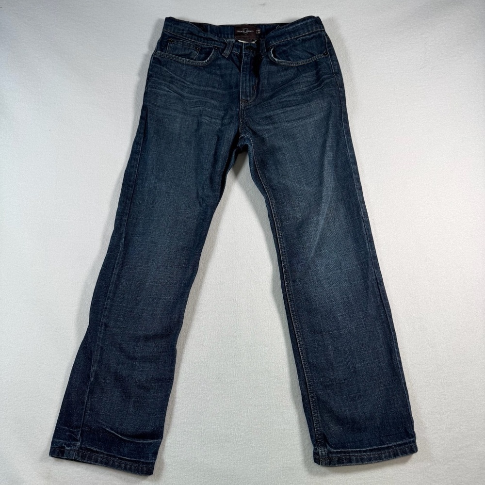 Black Brown 1826 Jeans Mens 30x30 Blue Straight Classic Fit Mid Rise Dark Wash